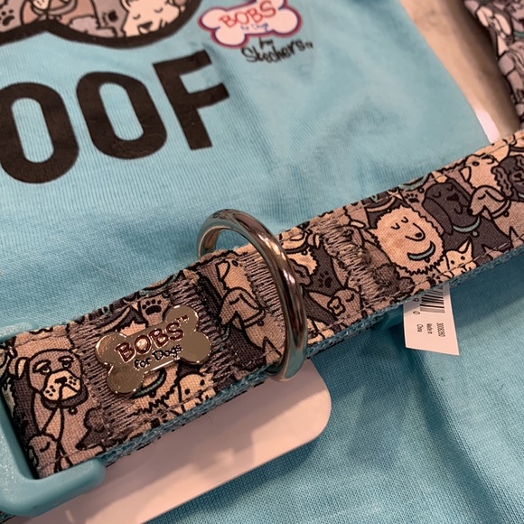 NWT Bobs Skechers Woof Party Set Dog Tee, Collar, Bandana *BENEFITS RESCUE* - Picture 4 of 10